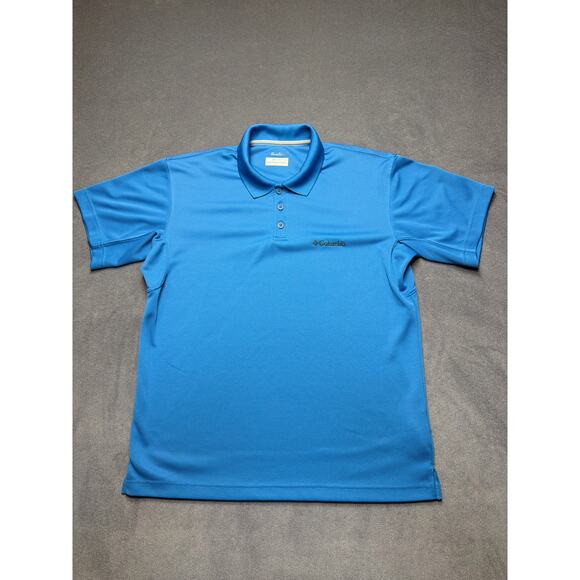 Columbia Omni Shade Polo Shirt Blue Mens Med - Picture 1 of 9